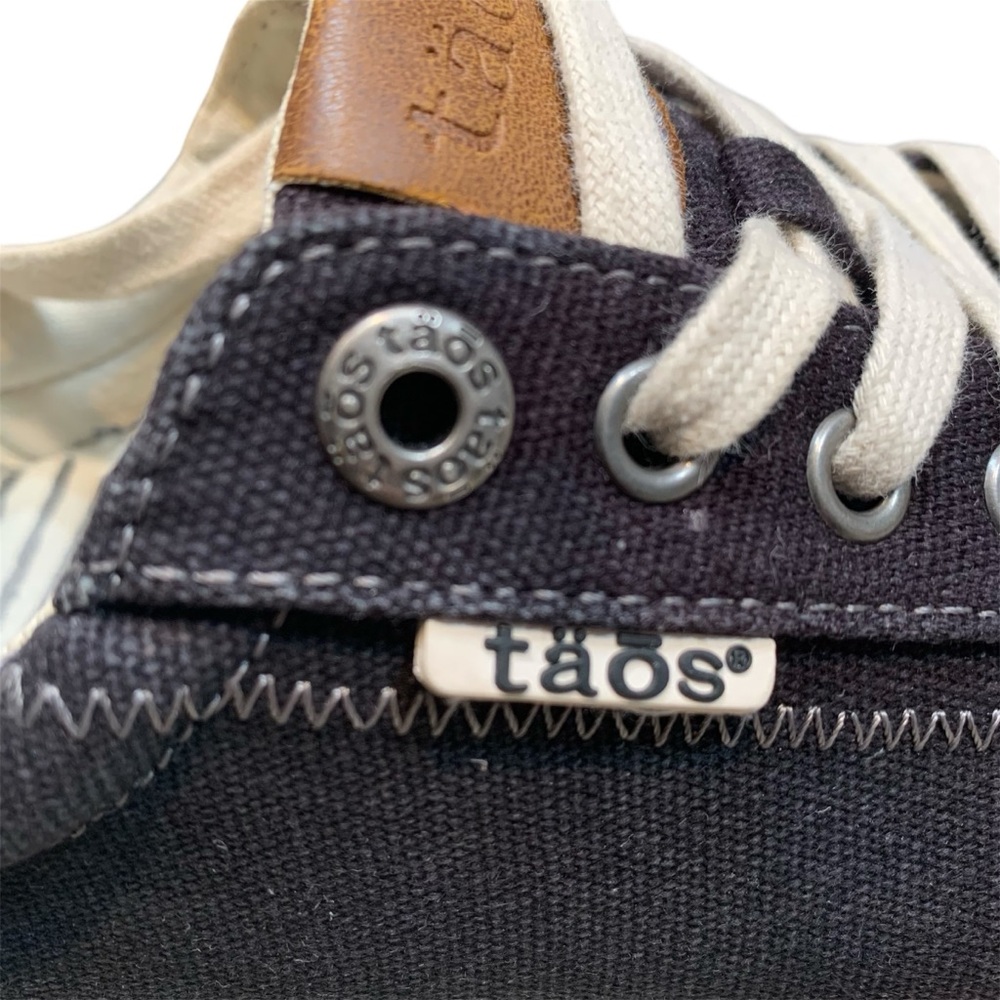 Taos Star Black/Charcoal Canvas Sneaker 8.5 Lace Up Low Top Casual Comfort Shoes - Picture 10 of 16